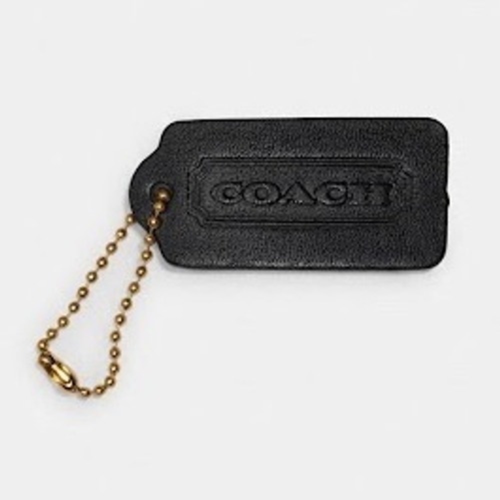 Coach Black Pebbled Leather Replacement Hangtag Bag Charm Vintage Classic Basic